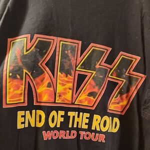 Kiss Mens 3x Black and Orange Graphic Tee.  End Of The road World Tour